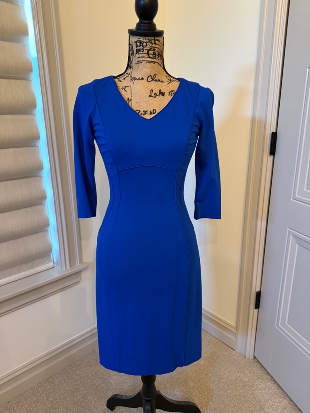 ANTONIO MELANI Royal Blue V-Neck Sheath Dress